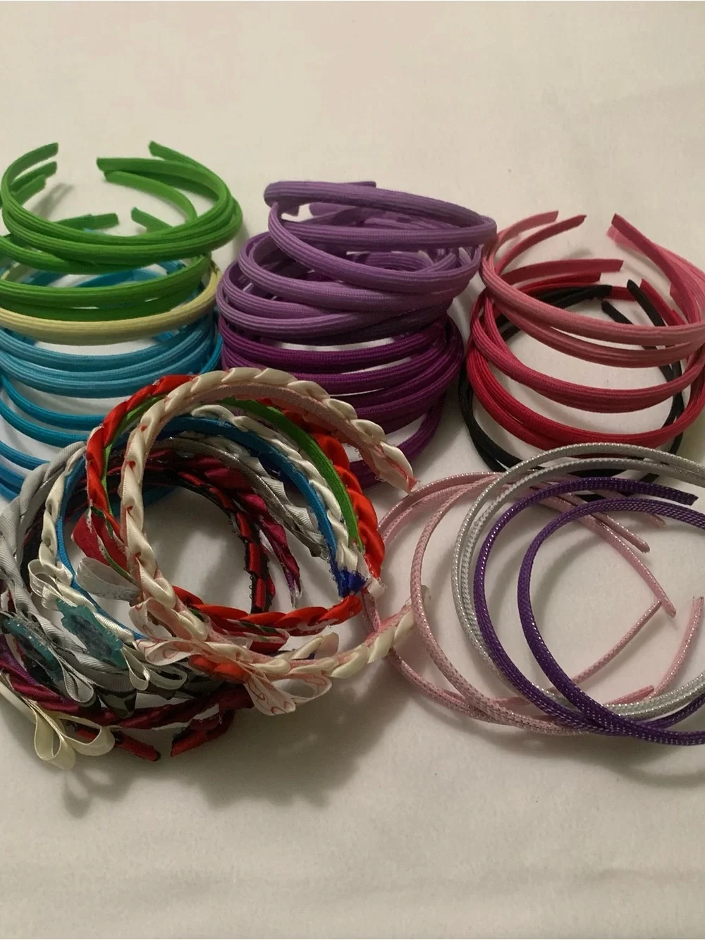 56 flexible Classic Slim Fabric Headbands - Pack of Mixed Colors